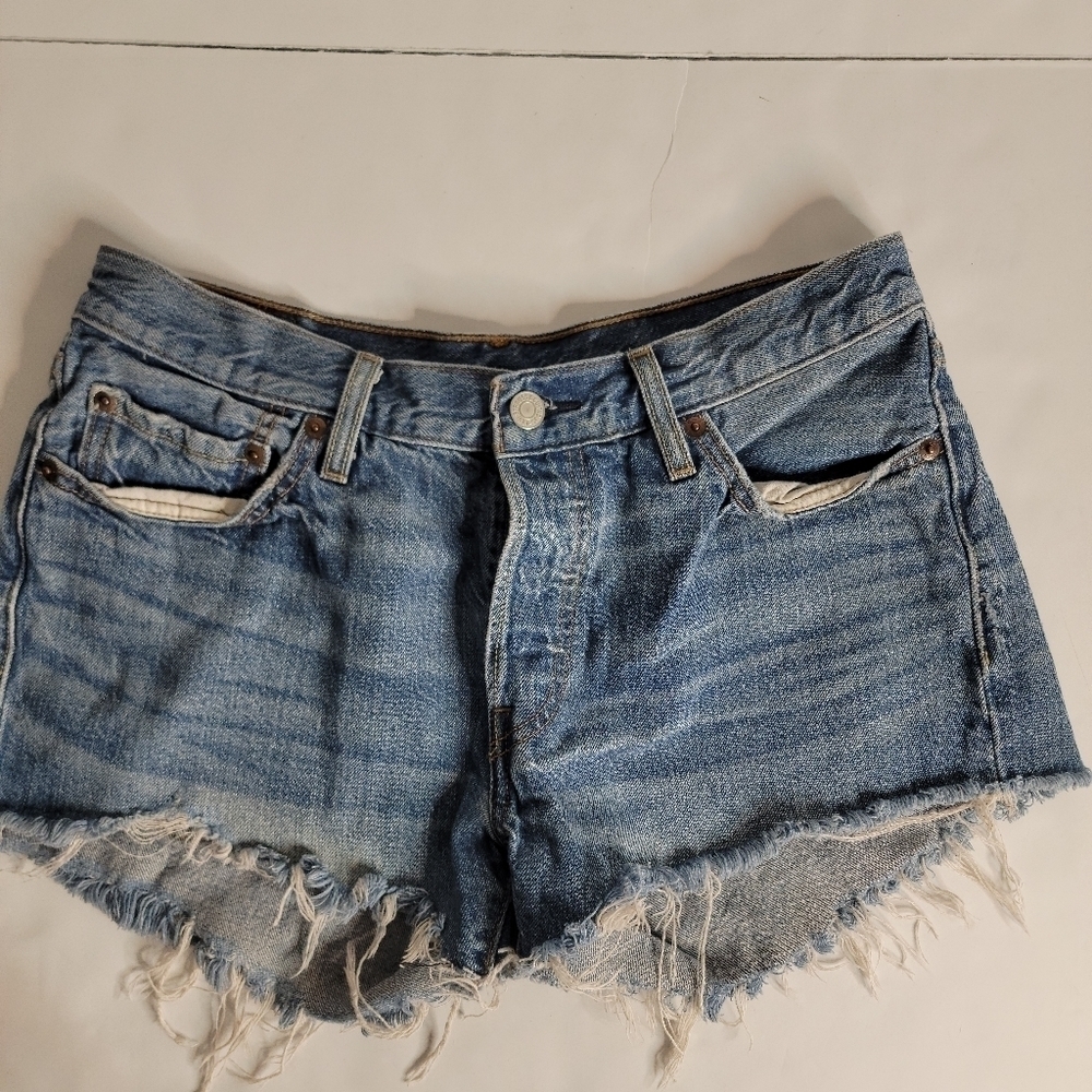 Levi's 501 Denim Shorts Sz 29 Cut-Off Button Fly 100% Cotton